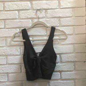 Olive green crop top